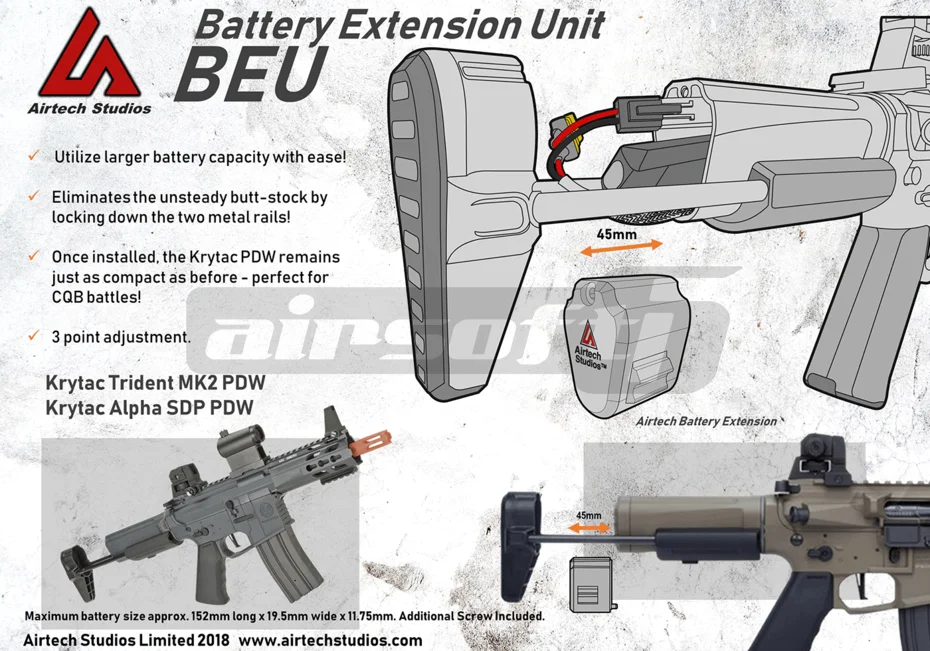 Airtech Studios extensie acumulatori Krytac PDW